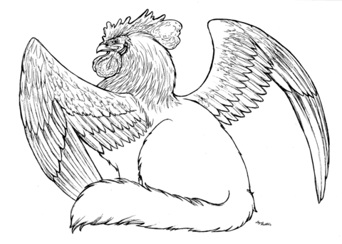 Rooster Griffin Coloring Page